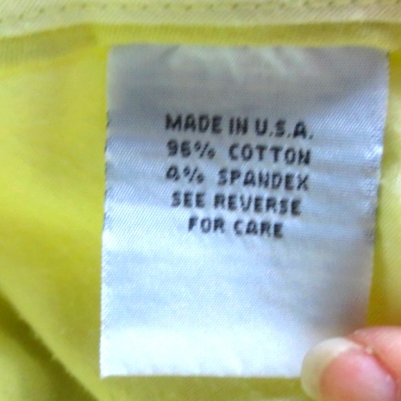 Fabrizio Gianni Jeans Chartreuse Cotton Twill Lightweight Wide Leg Size 10 - Picture 7 of 10